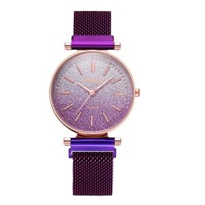 Sparkling Amethyst: Purple Glitter Fashion Watch